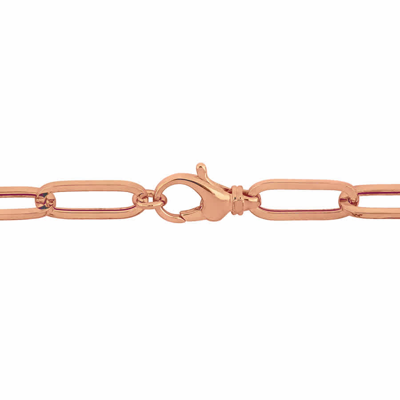Shop Amour 6.3mm Paperclip Chain Bracelet In 14k Rose Gold In Pink