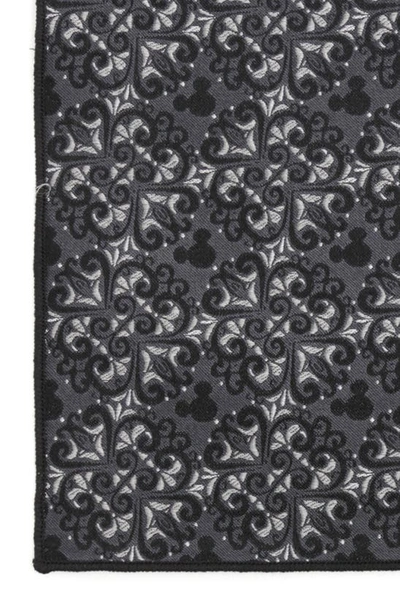 Cufflinks, Inc Mickey Mouse Damask Silk Pocket Square In Gray