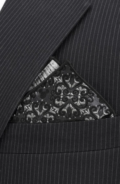Shop Cufflinks, Inc Mickey Mouse Damask Silk Pocket Square In Gray