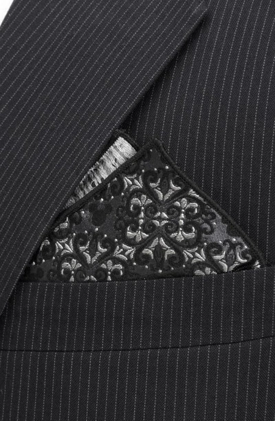 Cufflinks, Inc Mickey Mouse Damask Silk Pocket Square In Gray