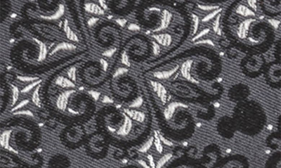 Cufflinks, Inc Mickey Mouse Damask Silk Pocket Square In Gray