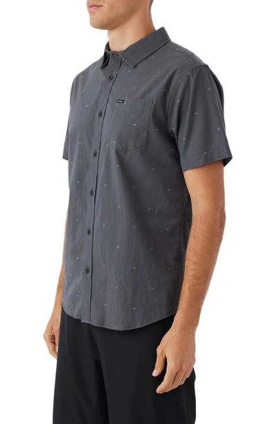 Shop O'neill Quiver Stretch Dobby Button-up Shirt In Graphite 2