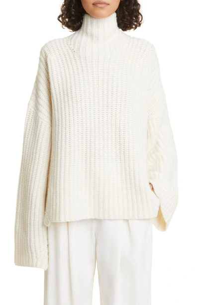 Shop Loulou Studio Bera Cashmere Funnel Neck Sweater In Ivory