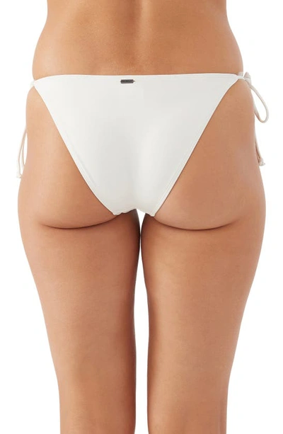 O'neill Saltwater Solids Maracas Side Tie Bikini Bottoms In Vanilla