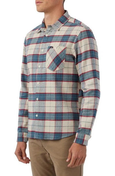 Shop O'neill Redmond Plaid Stretch Flannel Button-up Shirt In Light Khaki