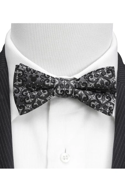 Shop Cufflinks, Inc X Disney Mickey Mouse Damask Tile Silk Bow Tie In Gray