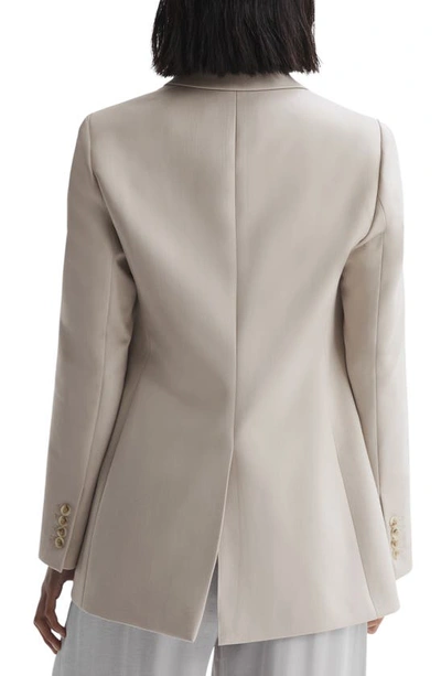 Shop Reiss Astrid Double Breasted Stretch Wool Blend Blazer In Neutral