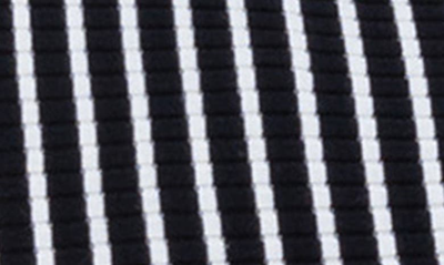 Akris Punto Stripe Virgin Wool Rib Cardigan In Black/ Cream