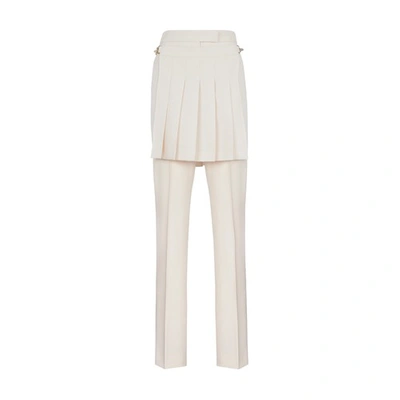 Shop Fendi Trousers In Blanc
