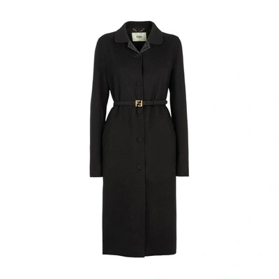 Shop Fendi Coat In Noir