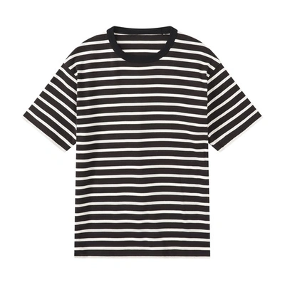 Shop Closed Striped Cotton T-shirt In Black