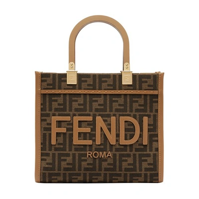 Shop Fendi Sunshine Small Bag In Marron