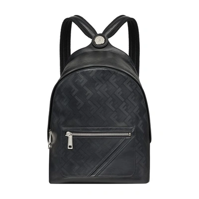 Shop Fendi Leather Backpack In Noir
