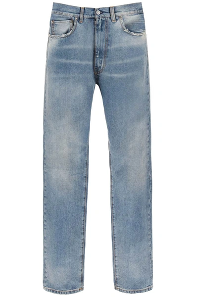 Shop Maison Margiela Loose Jeans With Straight Cut In Blue