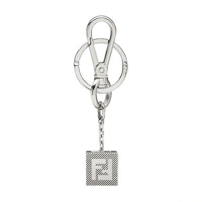 Shop Fendi Shadow Key Ring In Argent
