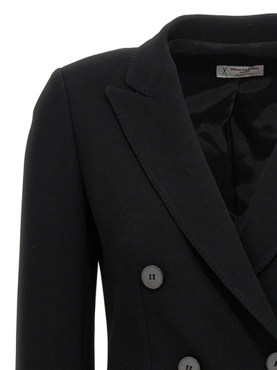 Shop Alberto Biani Cady Double-breasted Blazer Jackets Black