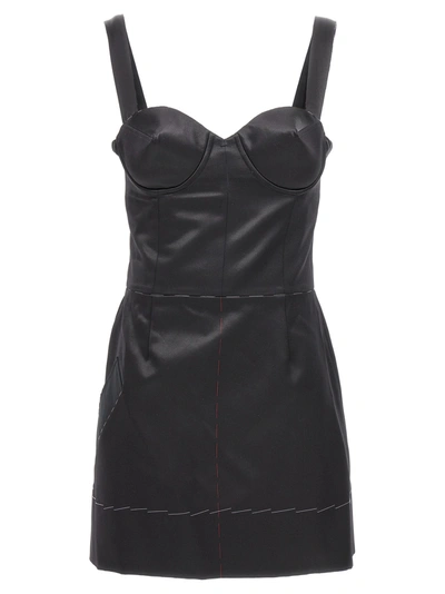 Shop Maison Margiela Contrast Stitching Corset Dress Dresses Black