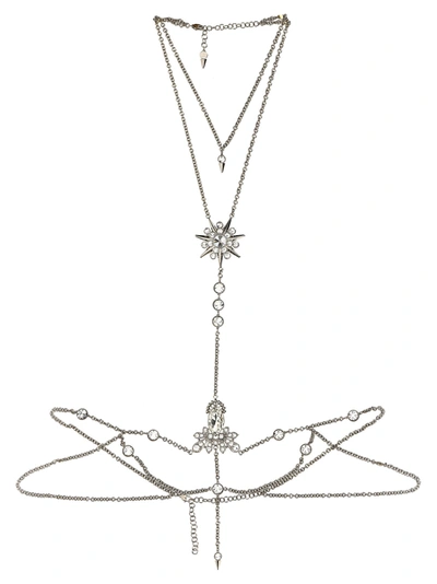 Shop Rabanne Crystal Chain Harness Jewelry Silver
