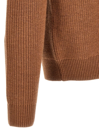 Shop Jw Anderson Half Zip Maxi Puller Sweater Sweater, Cardigans Beige