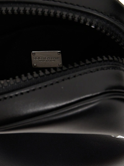 Shop Dolce & Gabbana Logo Print Shoulder Strap Crossbody Bags Black