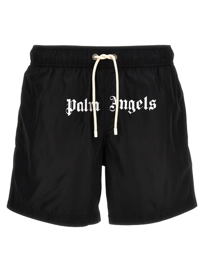 Shop Palm Angels Logo Swimsuit Bermuda, Short Black