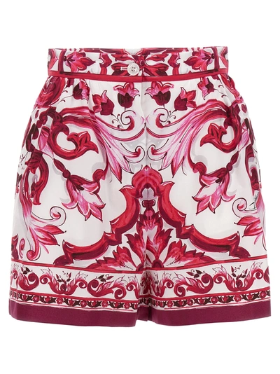 Shop Dolce & Gabbana Maiolica Shorts Bermuda, Short Fuchsia