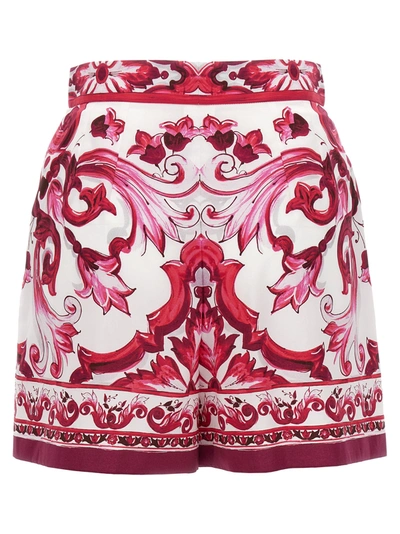 Shop Dolce & Gabbana Maiolica Shorts Bermuda, Short Fuchsia