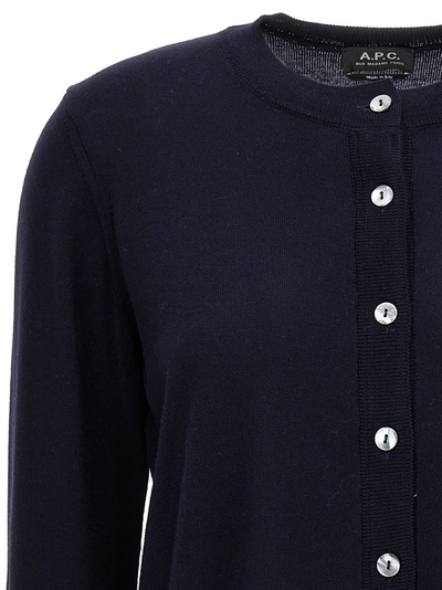Shop Apc Marine Sweater, Cardigans Blue