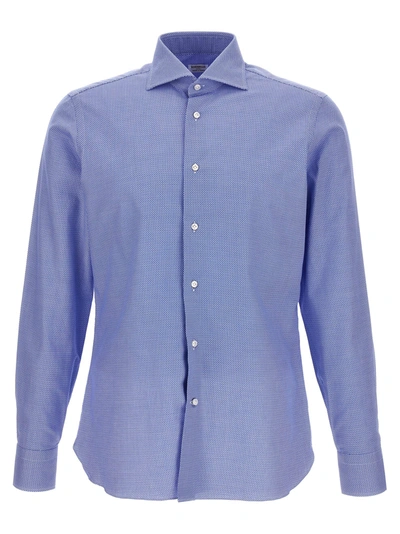 Shop Borriello Micro Operated Shirt Shirt, Blouse Light Blue