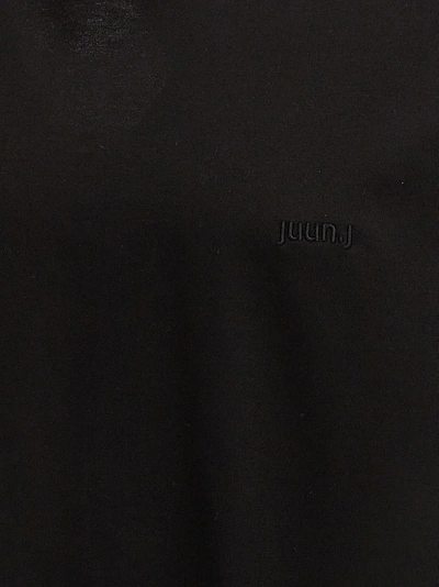 Shop Juunj Print And Embroidery T-shirt Black
