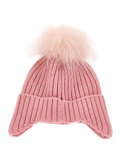 Monnalisa Rhinestone Hat In Dusty Pink Rose