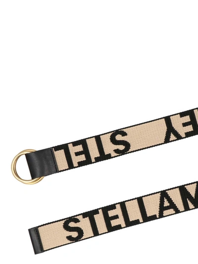 Shop Stella Mccartney Webbing Monogram Belts White/black