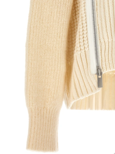 Shop Sacai Zip Detail Sweater Sweater, Cardigans White