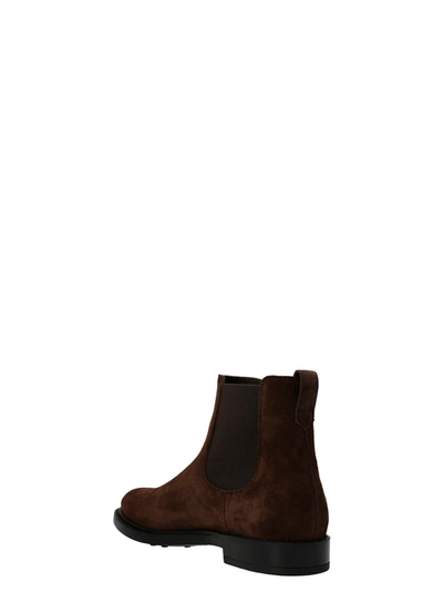 Shop Tod's Chelsea Ankle Boots Sneakers In Brown