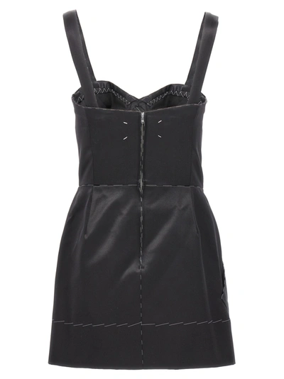 Shop Maison Margiela Contrast Stitching Corset Dress Dresses In Black
