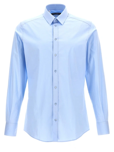 Shop Dolce & Gabbana Dg Essential Shirt Shirt, Blouse In Light Blue