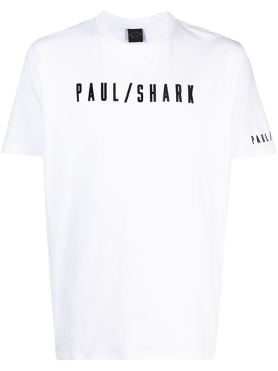 Shop Paul & Shark Printed T-shirt In White