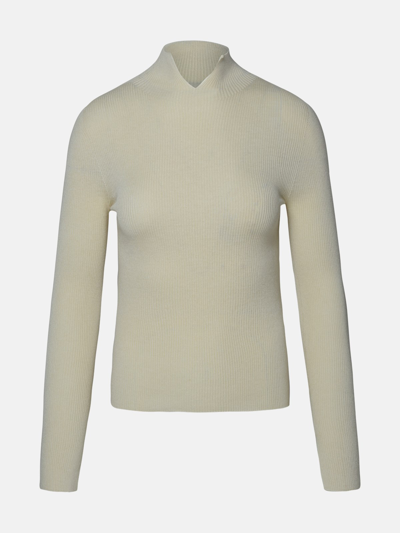Shop Apc Ivory Cashmere Blend Sweater In Cream
