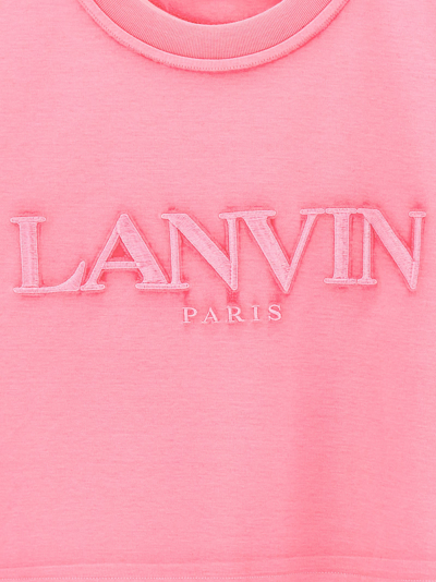 Shop Lanvin Logo Embroidery T-shirt In Fuchsia