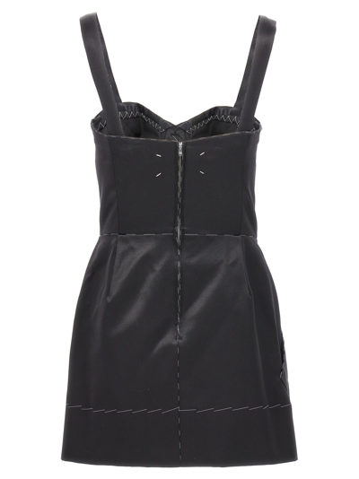 Shop Maison Margiela Contrast Stitching Corset Dress In Black
