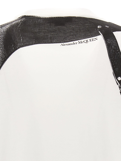 Shop Alexander Mcqueen Harness Print T-shirt In White/black