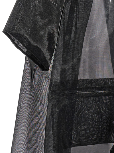 Shop Maison Margiela Bow Tulle Coat In Black