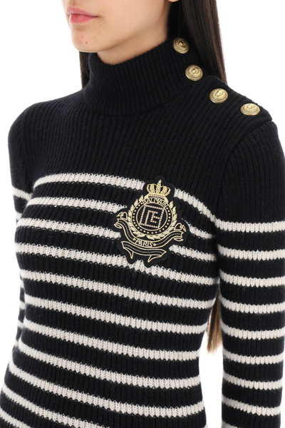 Balmain Sweaters In Noir Naturel (black)
