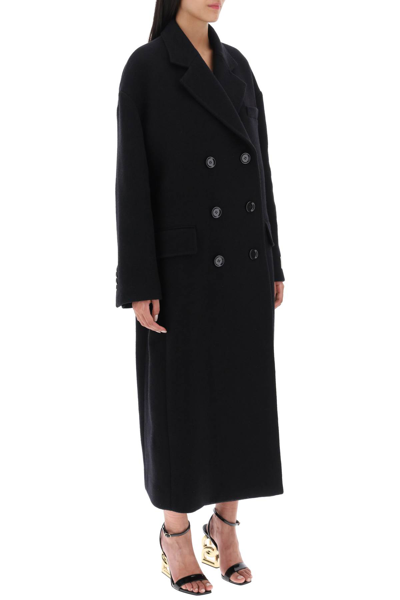 Shop Dolce & Gabbana Oversized Double-breasted Coat In Nero (black)