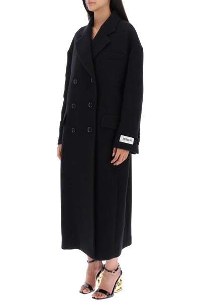 Shop Dolce & Gabbana Oversized Double-breasted Coat In Nero (black)
