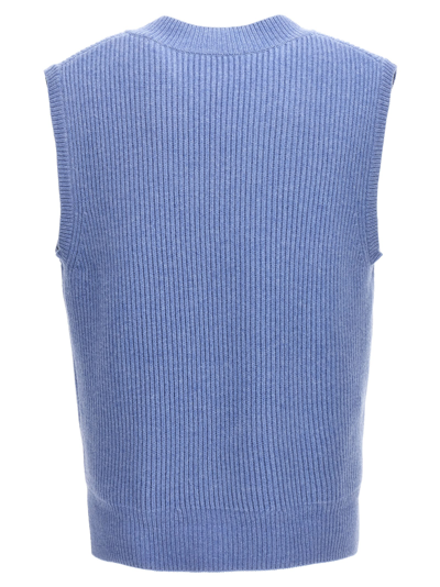 Shop Jw Anderson Logo Patch Vest In Light Blue
