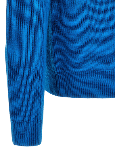 Shop Jw Anderson Half Zip Maxi Puller Sweater In Light Blue