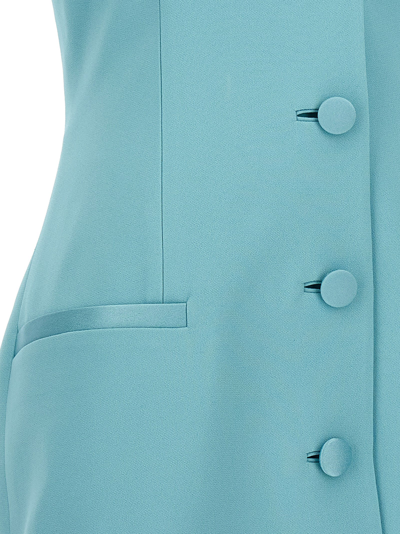 Shop Versace Vest Dress In Light Blue