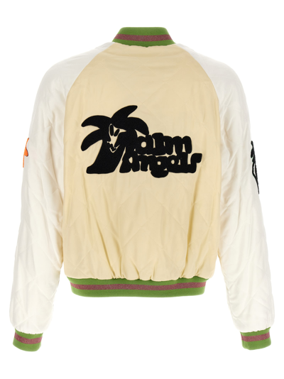 Shop Palm Angels Palmity Quilted Sukajan Bomber Jacket In Multicolor