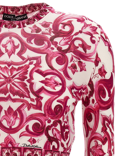 Shop Dolce & Gabbana Maiolica Sweater In Fuchsia